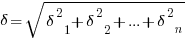 delta= sqrt{delta^2_1 + delta^2_2 + ... + delta^2_n}