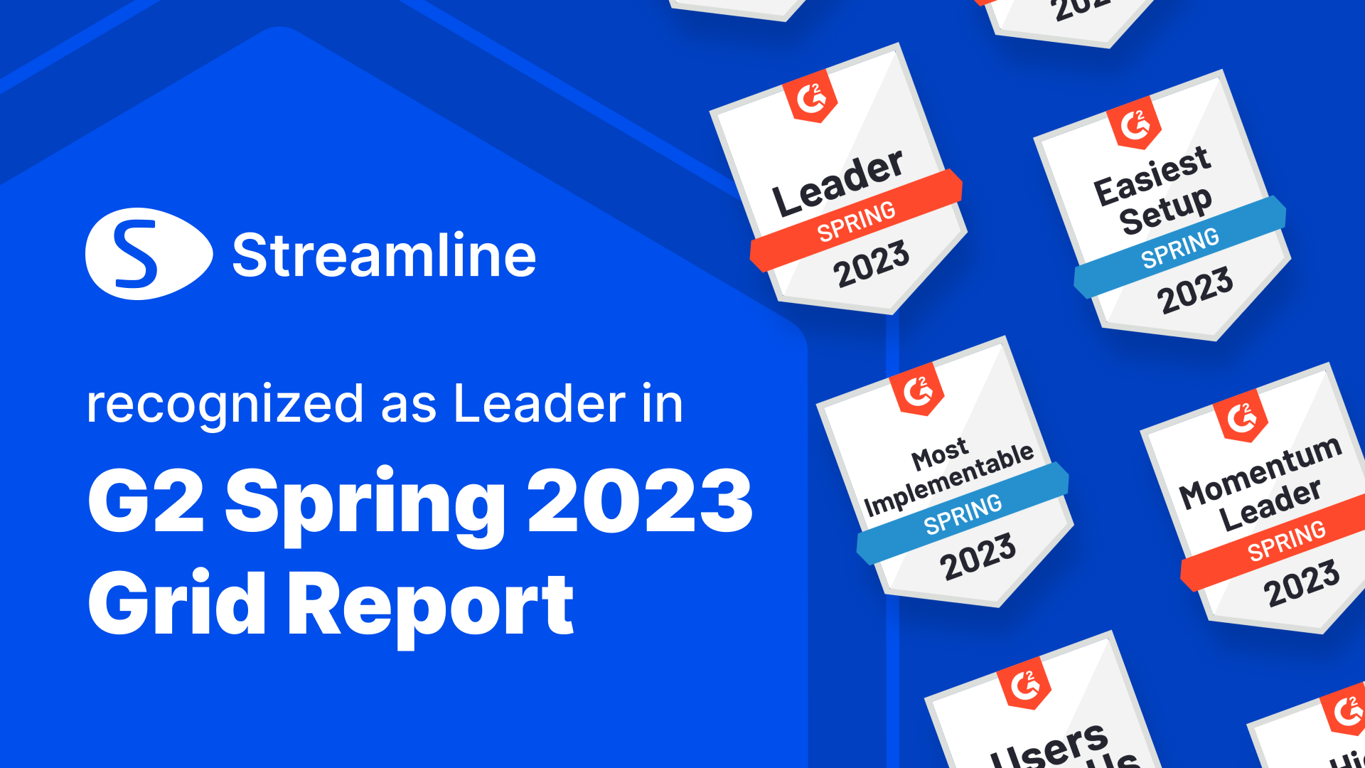 Streamline reconhecido como líder nos relatórios G2 Spring 2023 Grid®