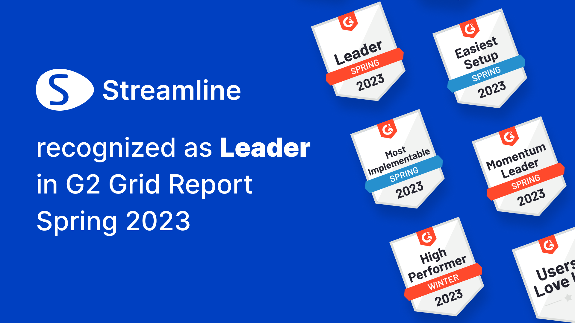 Streamline is a Leader in Supply Chain categories on G2