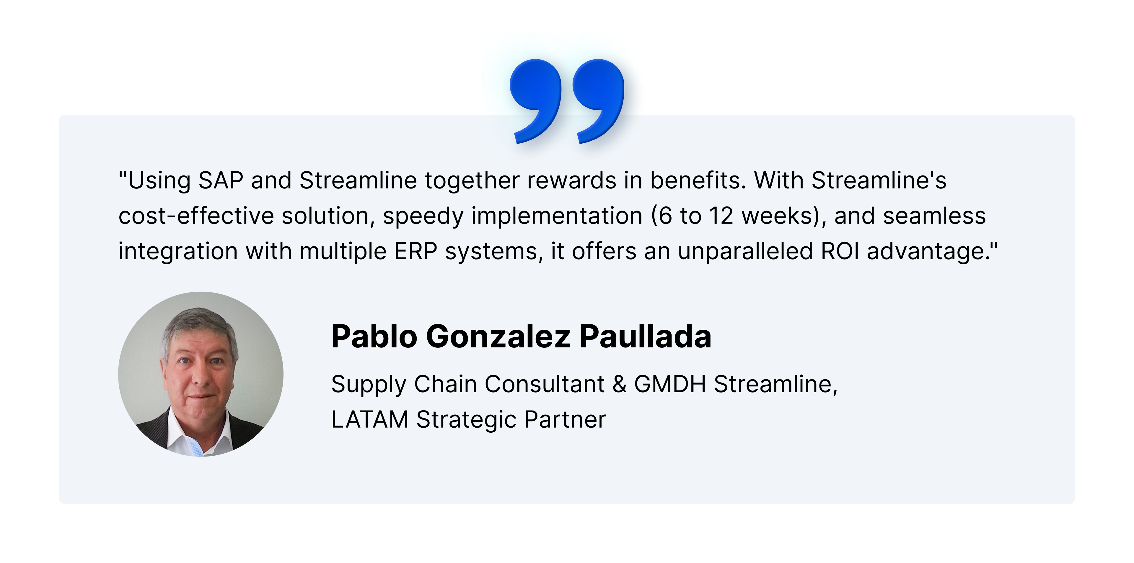 Pablo Gonzales vidnesbyrd om at bruge SAP ERP og Streamline sammen